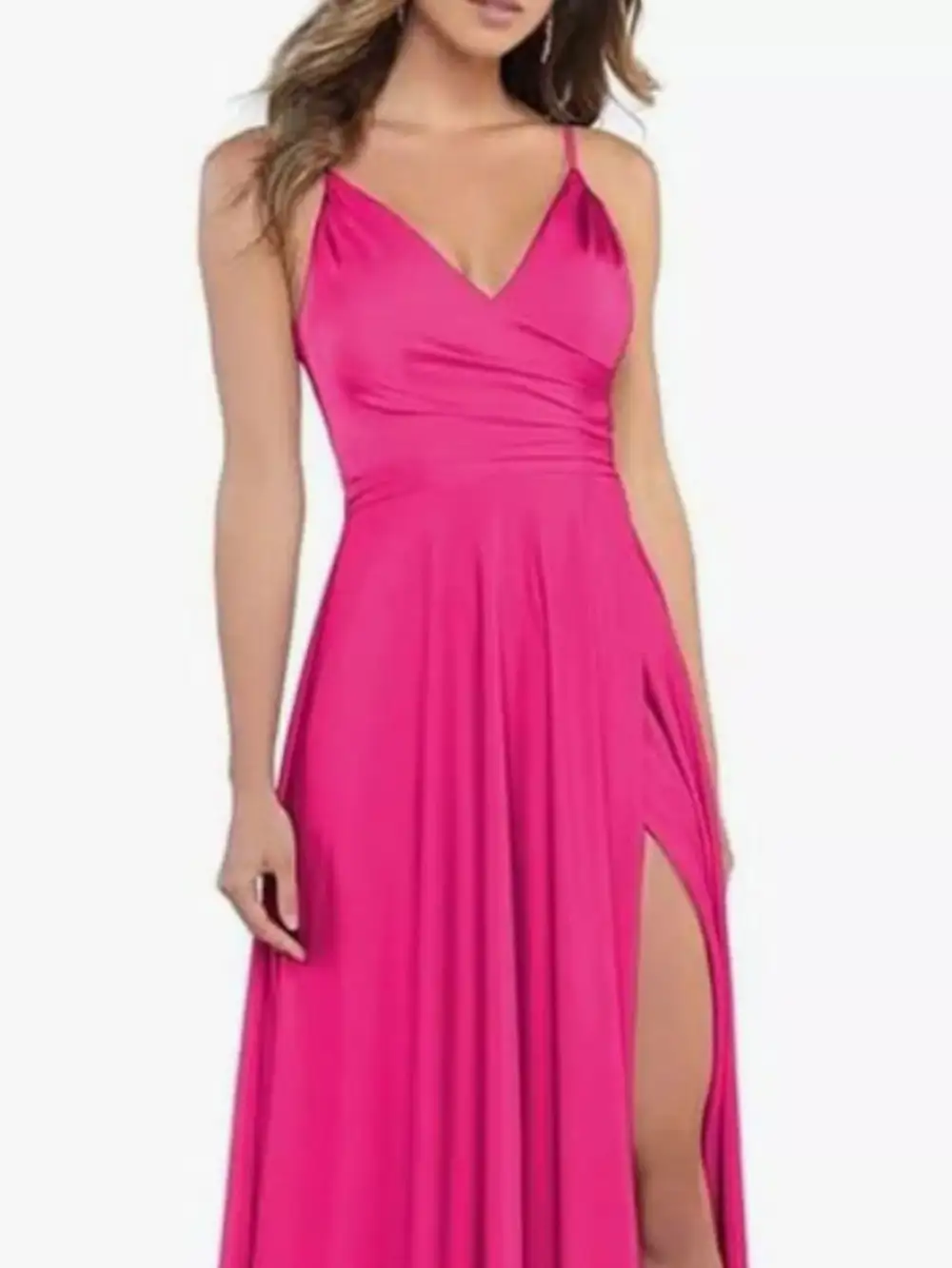 Ruched Slit Maxi Dress