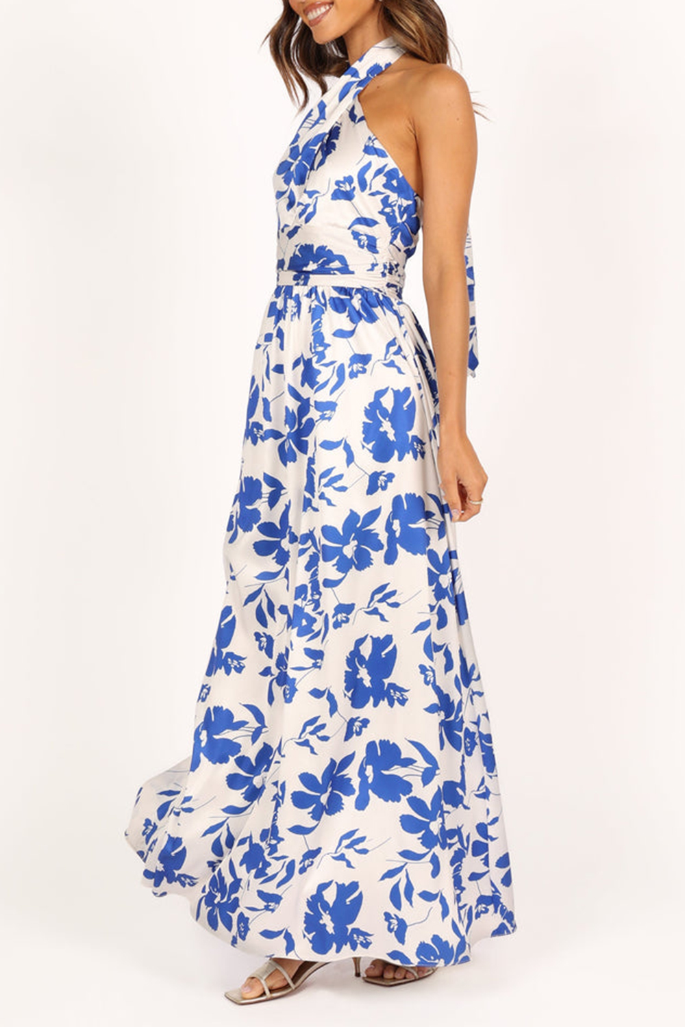 ELEGANT PRINTED OFF-THE-SHOULDER DRESS