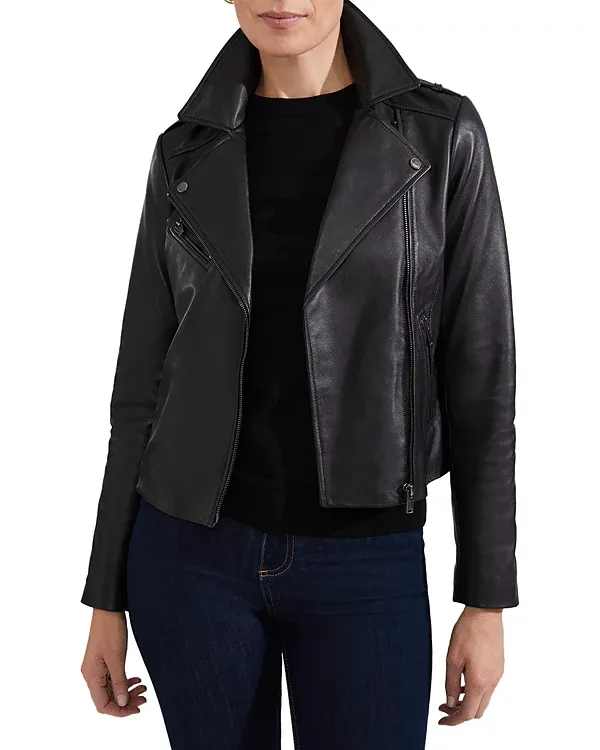 Black Casual Style Leather Jacket