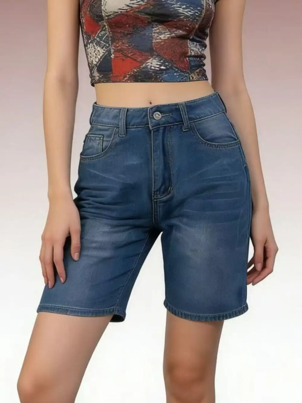 Classic High Waist Denim Shorts