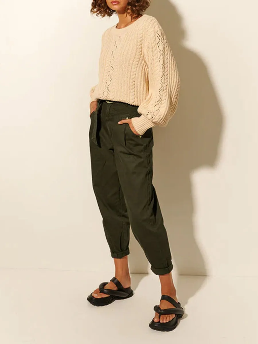 EYELET CREW NECK SWEATER