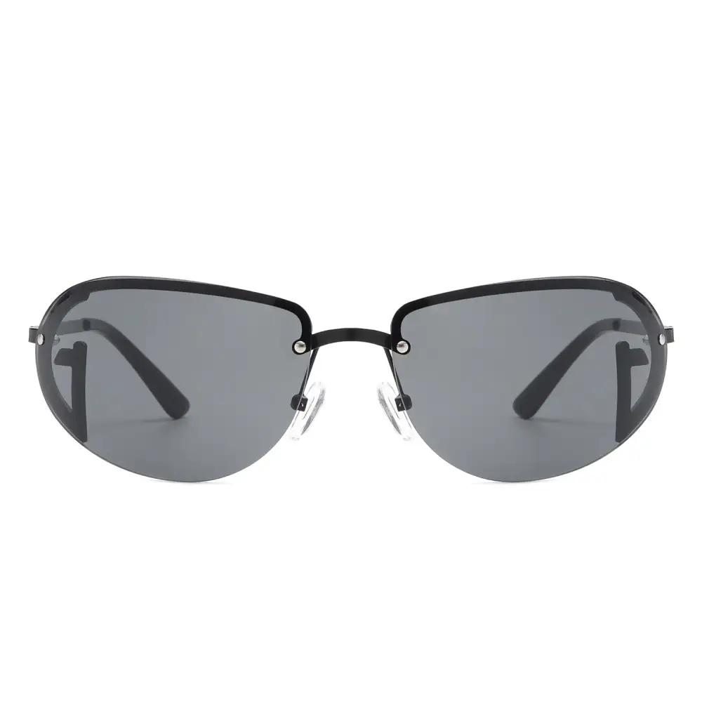Knit Oval Round Frame Sunglasses