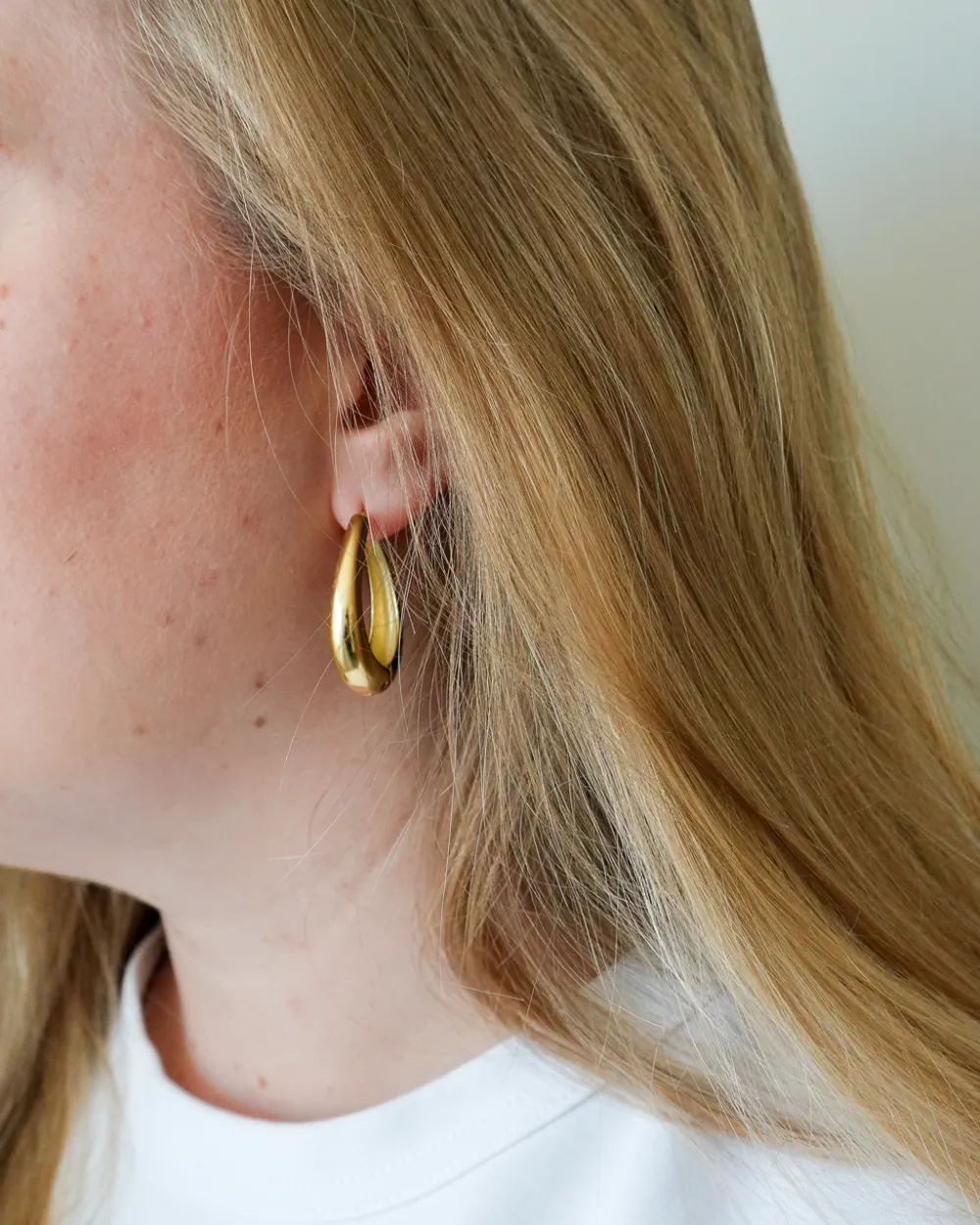 Sculpted Oval Drop Earrings