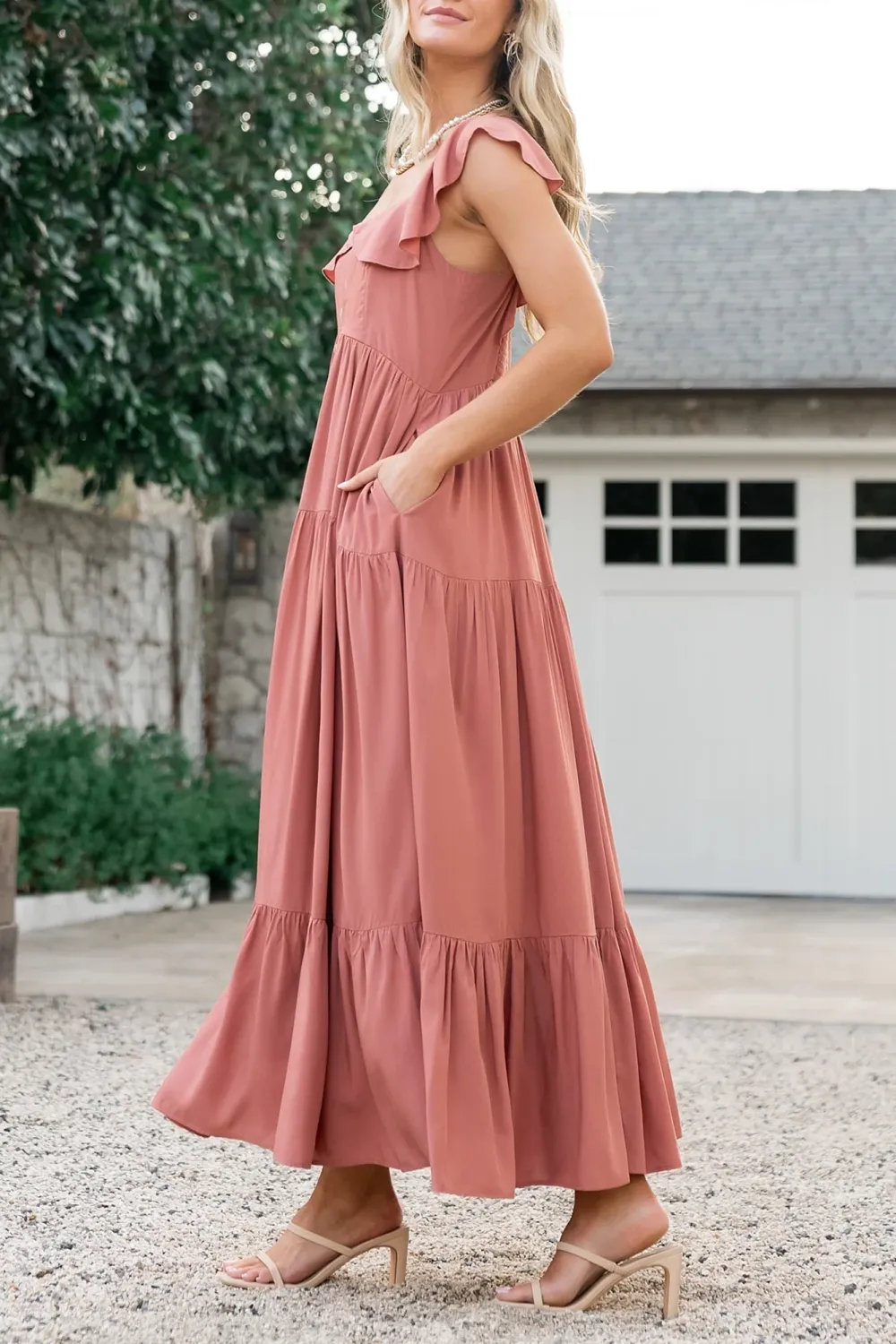 Classic Versatile Lace Collar V-Neck Dress