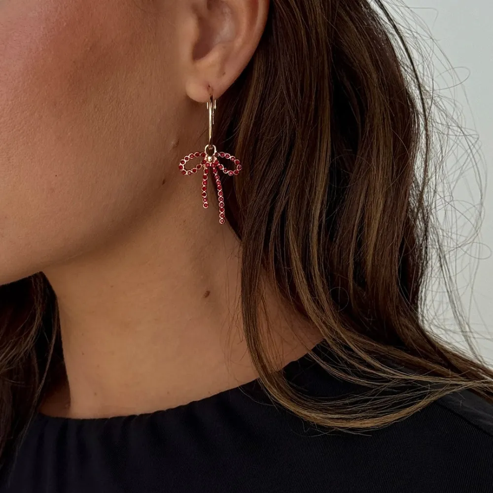 Goodnight and Go Bow Hoop Earrings
