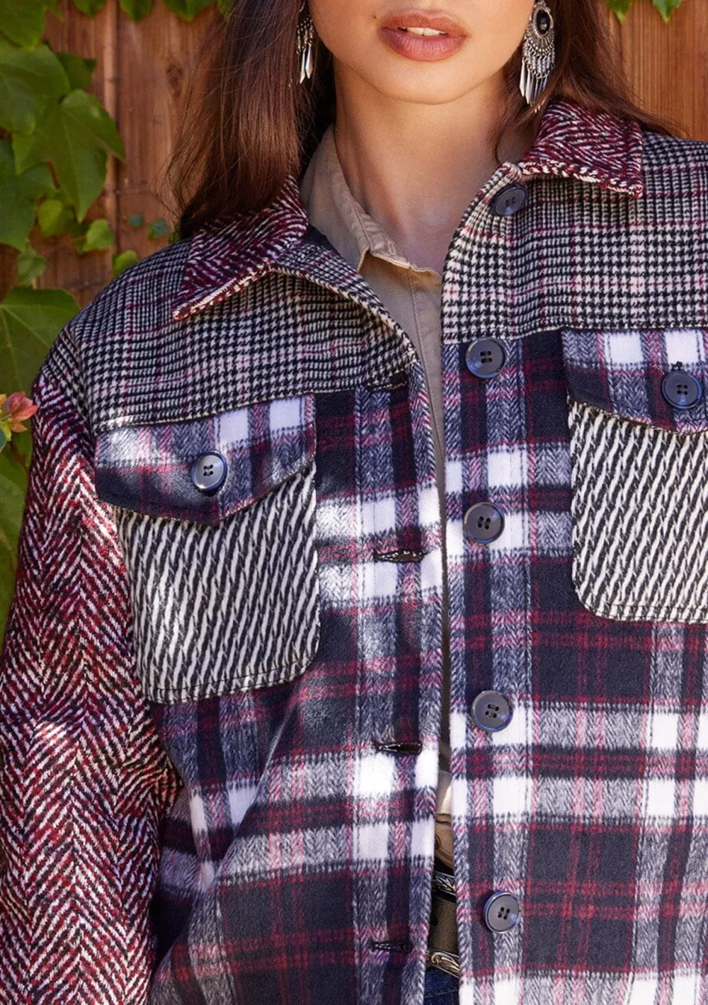 Plaid Long Sleeve Jacket