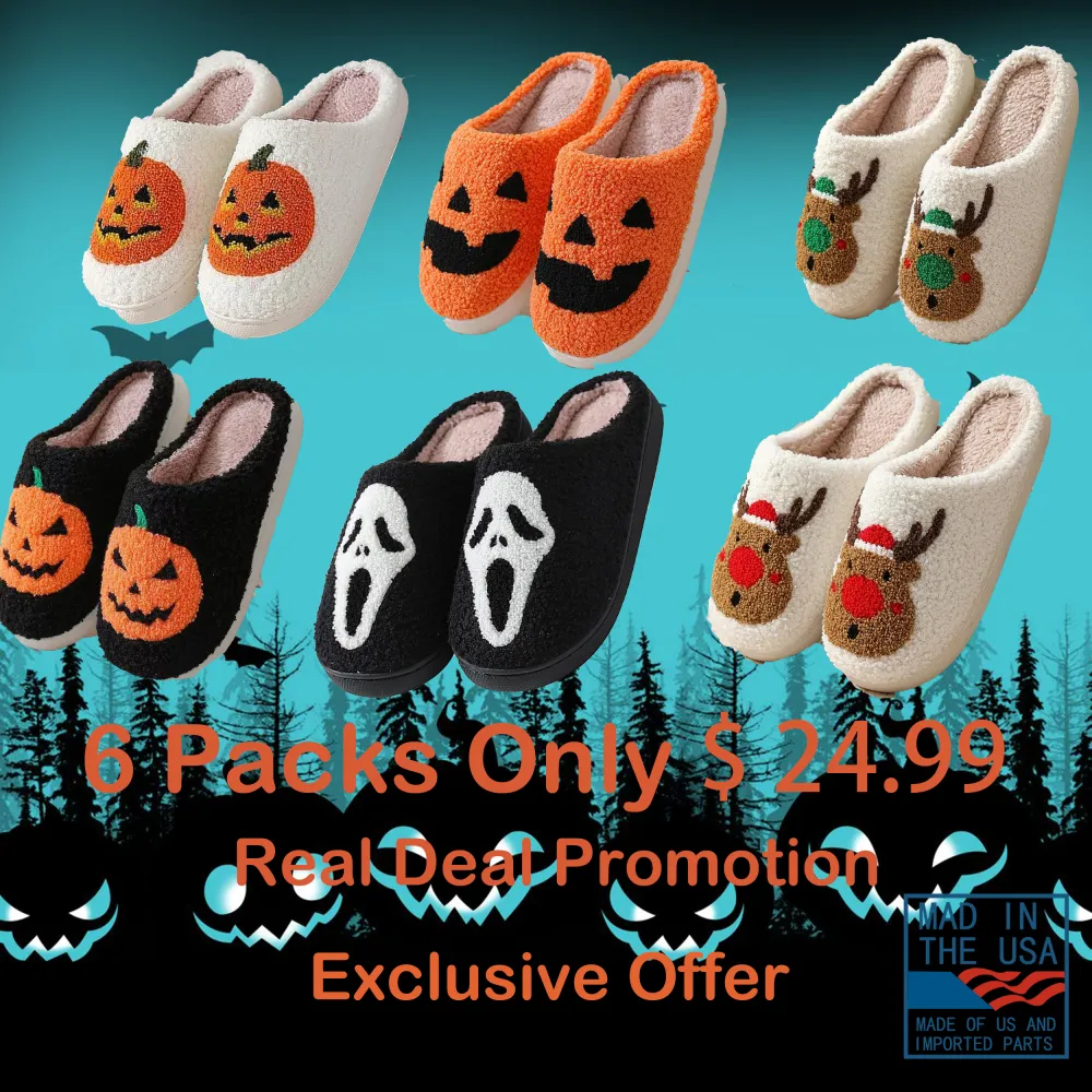 🎃🔥 Limited-Time Halloween Sale — 40% OFF! 🔥 Halloween Pumpkin Slippers for Women | Cozy Plush Warm Non-Slip Indoor Outdoor Spooky Cartoon Fluffy House Shoes | Perfect Holiday Gift