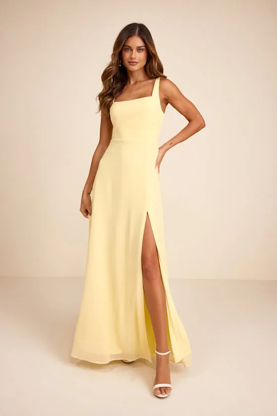 Remarkable Arrival Light Yellow Sleeveless Maxi Dress