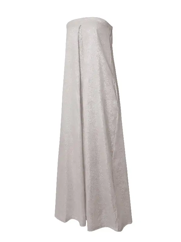 Casual Strapless Jumpsuits Met Wijde Pijpen Effen Kleuren