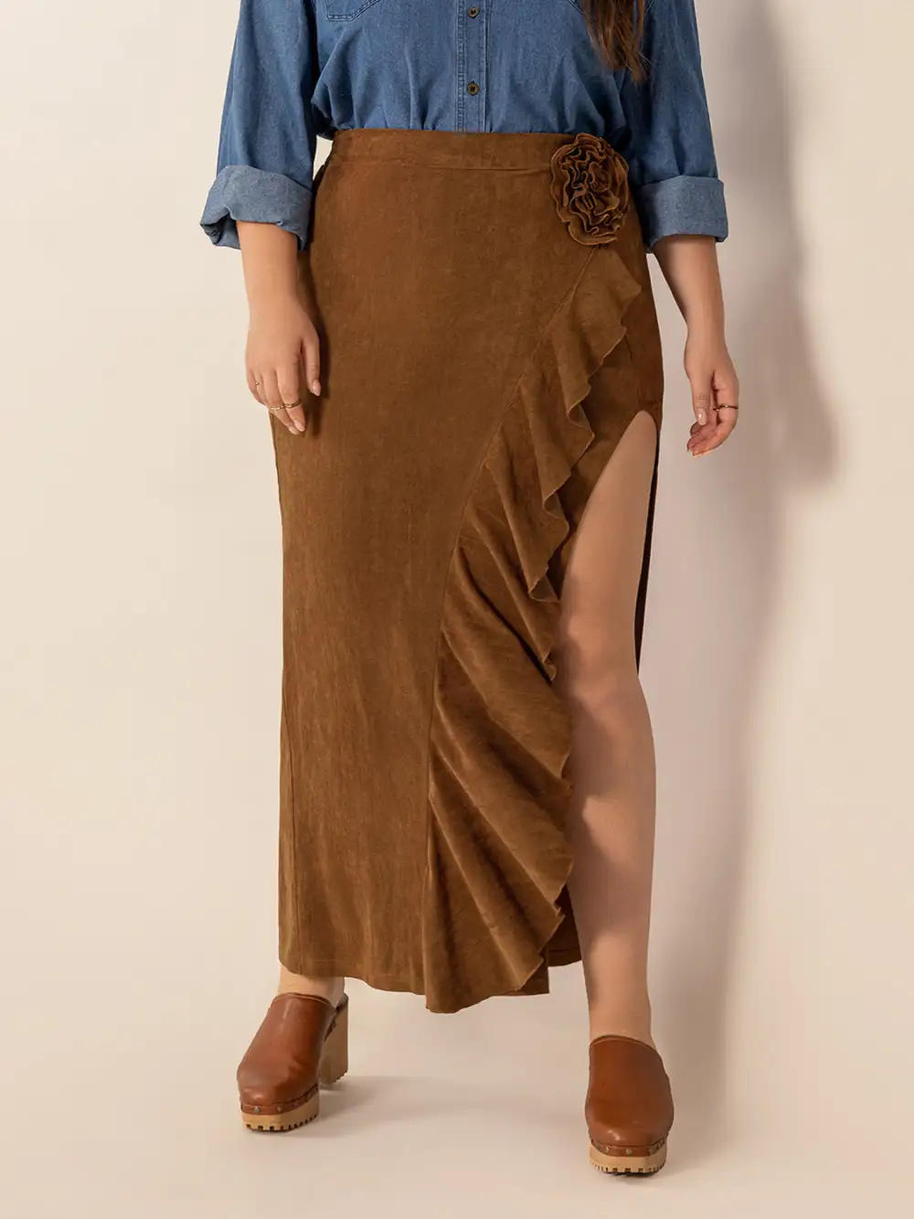 Ruffle Trim Ruffled Skirt