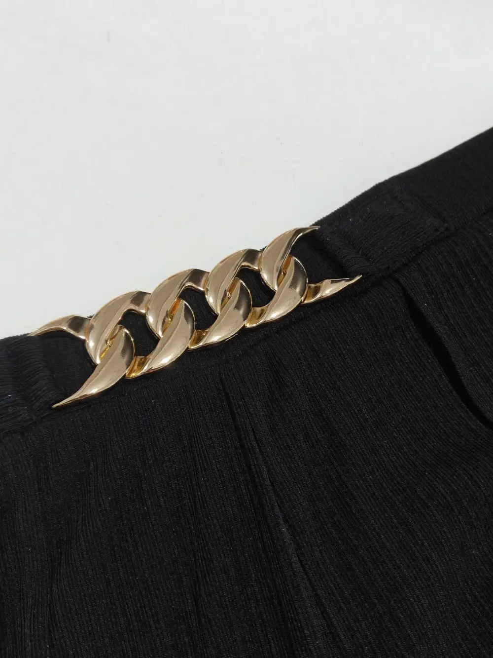 Wide Leg Chain Waist Comfort Fit Pants