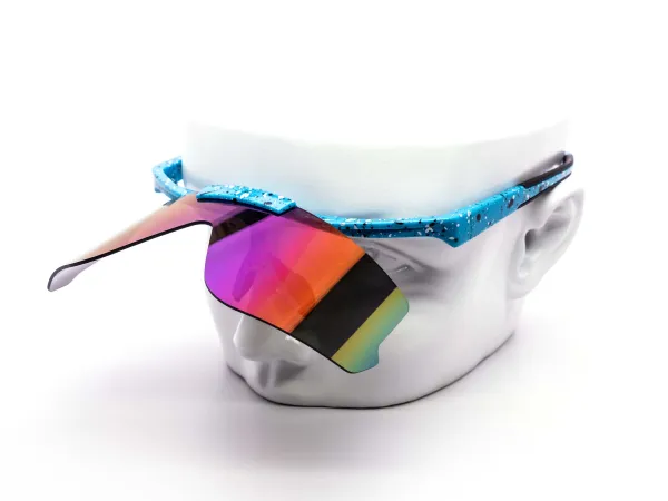12-Pack Oversized Sport Rimless Shield Burnt Mirror Sunglasses