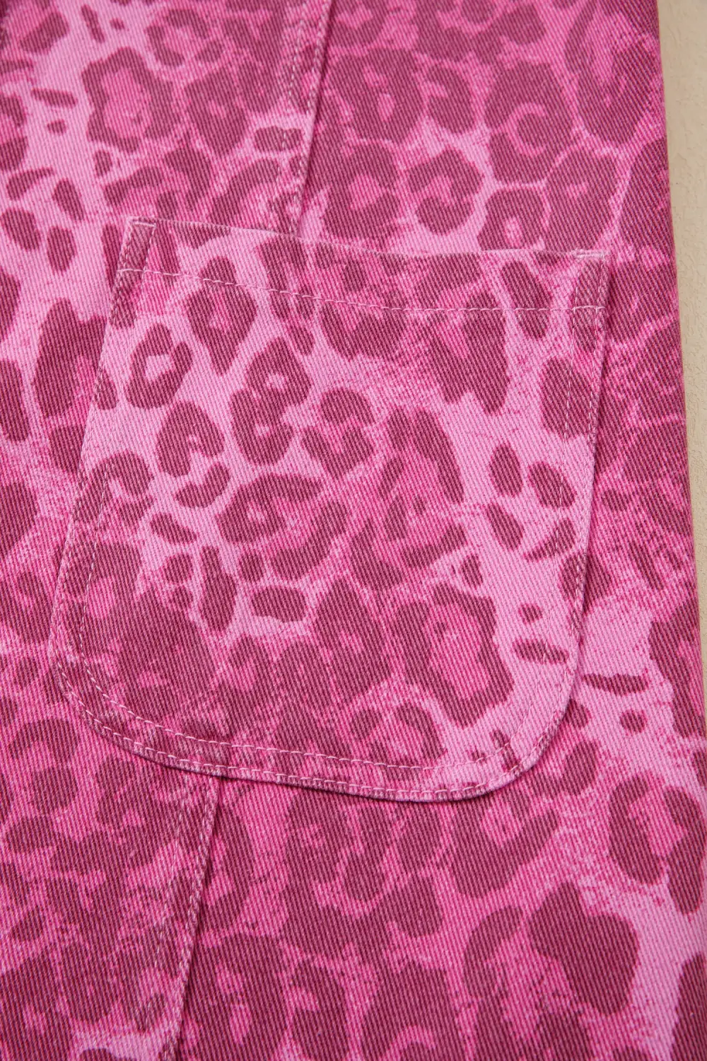 Animal Print Denim Button Front Dress Casual