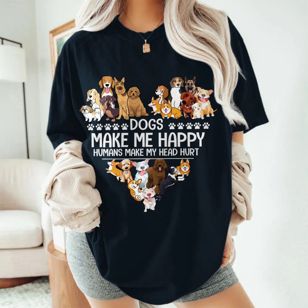 Dogs Make Me Happy Graphic Tee
