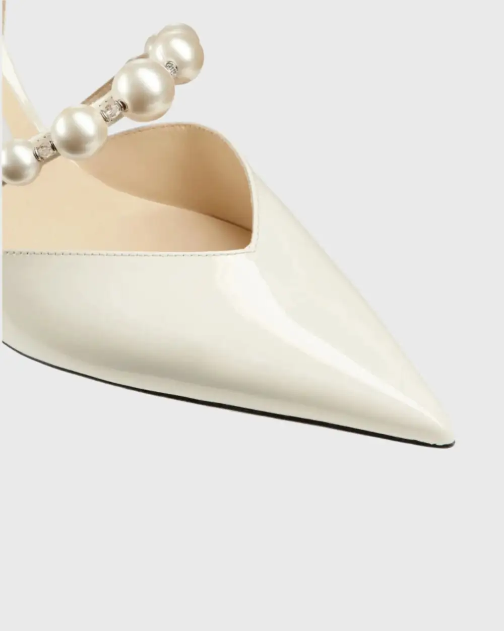 Pearl Strap Pumps in White