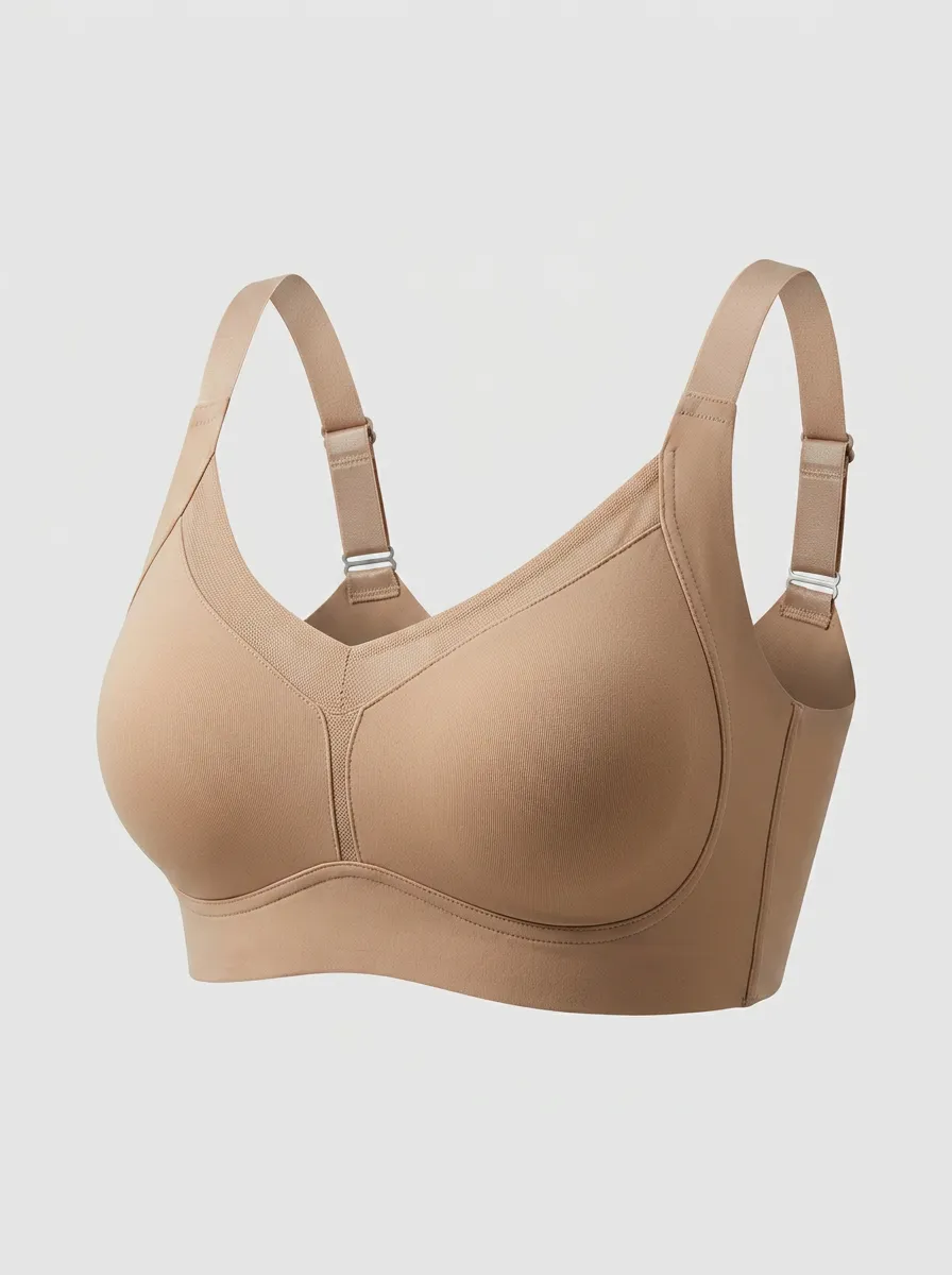 Women's Full-Coverage Seamless Molded-Cup Adjustable-Strap Bra
