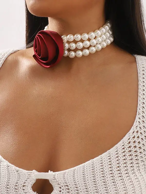 Adjustable Chain Dimensional Floral Necklace