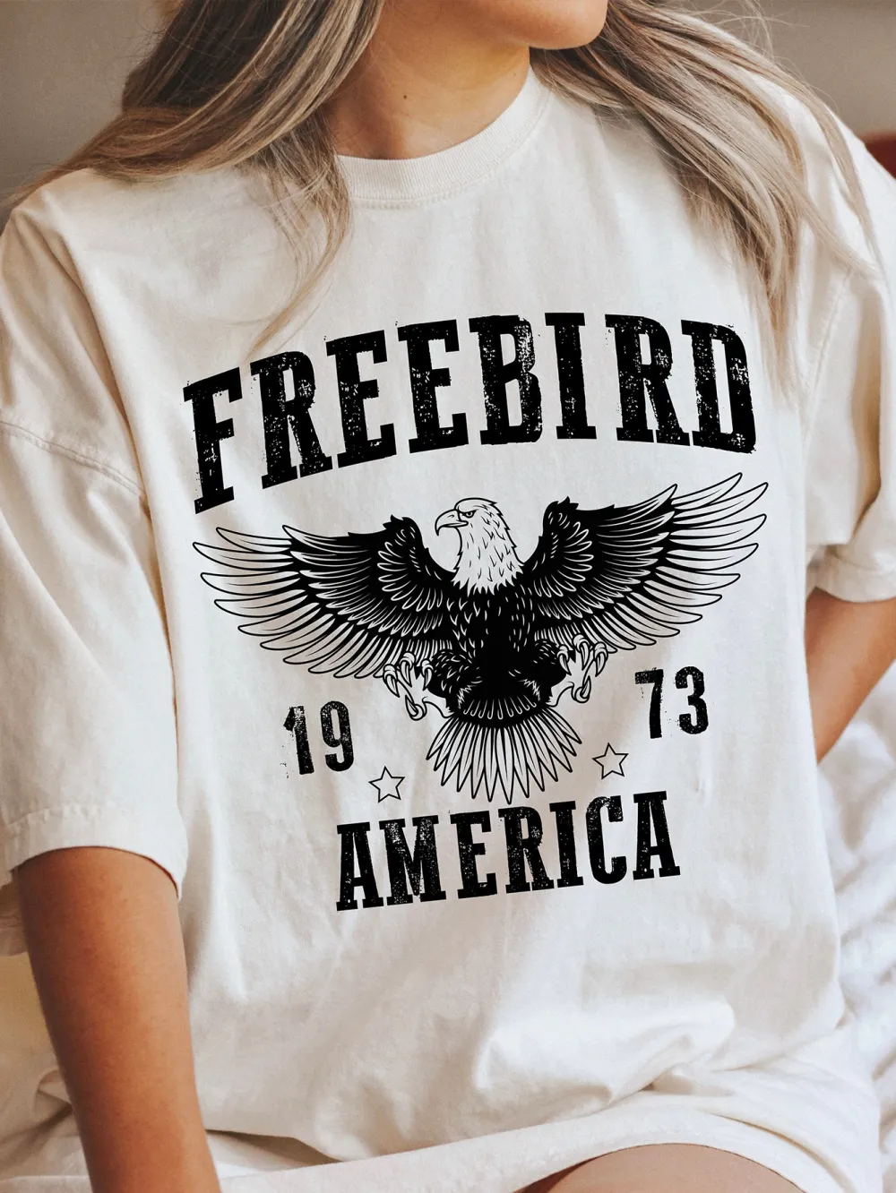 Free Bird America Printed T - Shirt