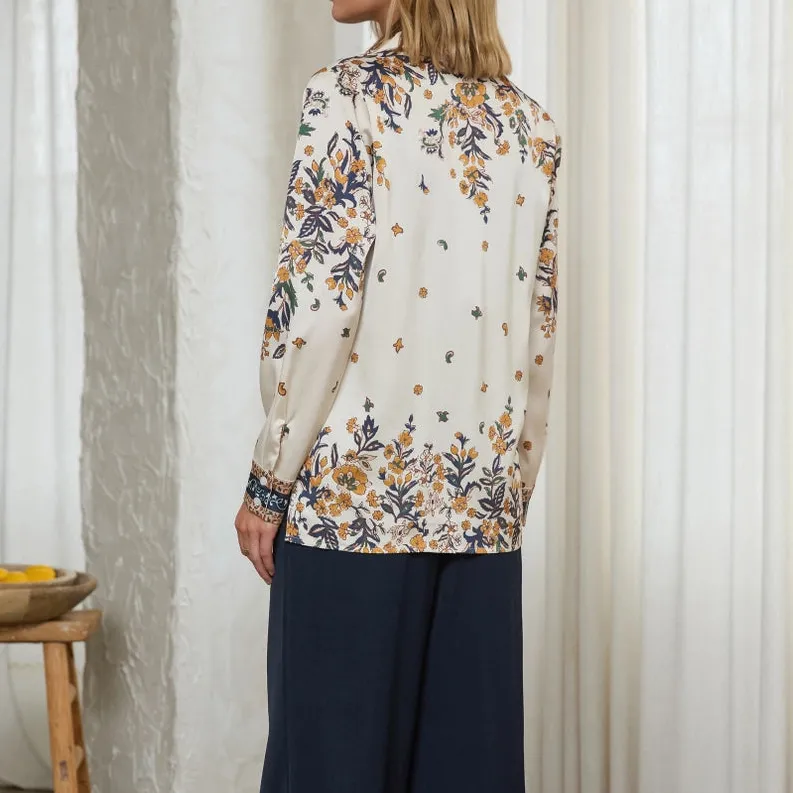 Floral Print Satin Shirt