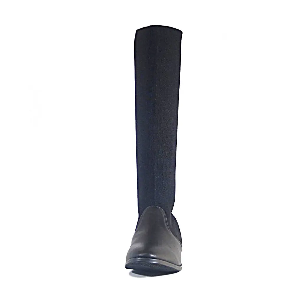 Knit Stretch Pull On Knee High Boots