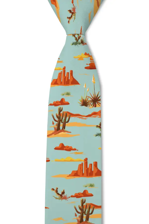 Desert Botanical Pattern Necktie