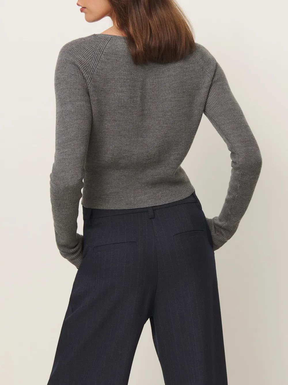 Button Front Cropped Knit Cardigan