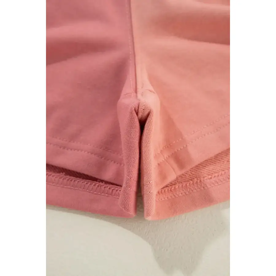 Block Round Neck Top and Shorts Set