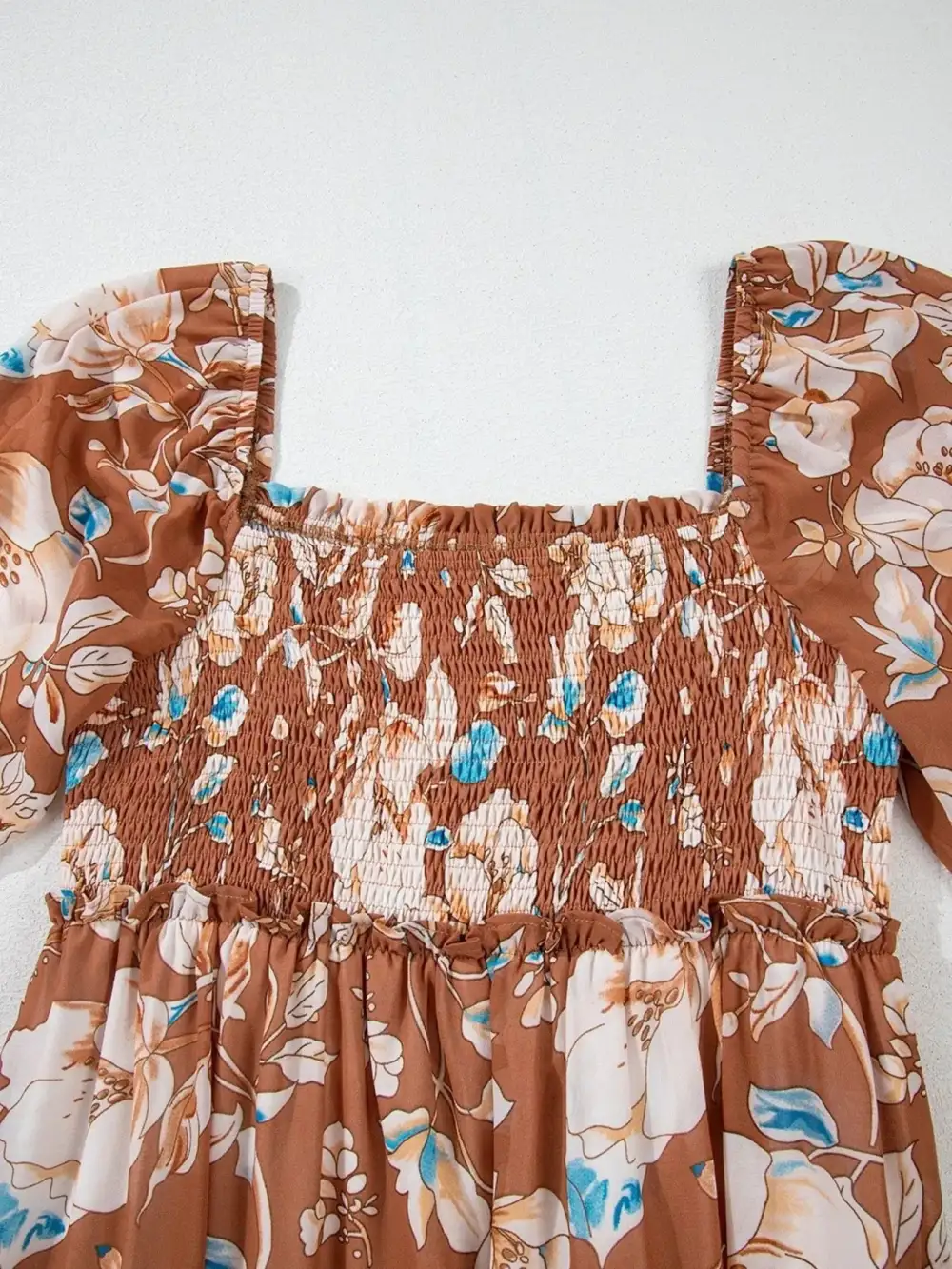 Printed Tiered Smocked Dress Casual