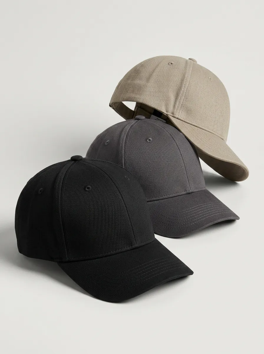 Minimalist Plain Three-Pack Baseball Hats