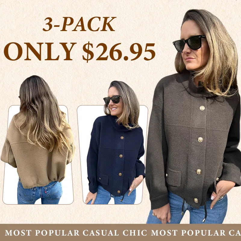 [3Pack]Casual And Comfortable Woolen Jacket