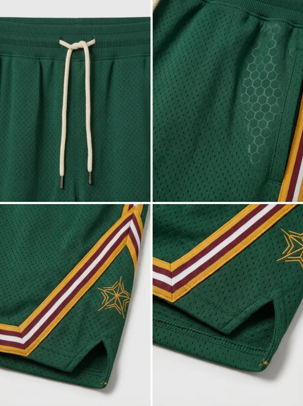 Modern Striped Detail Mesh Detail Essential Men's Basketball Shorts