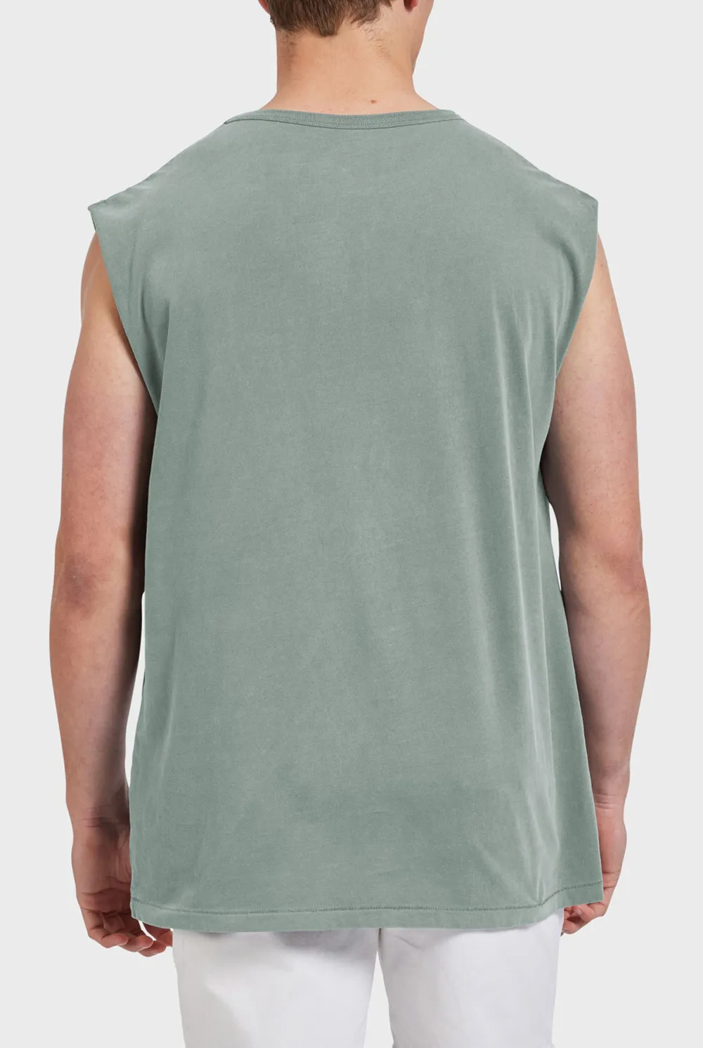 Sleeveless Crew Neck Cotton Tee