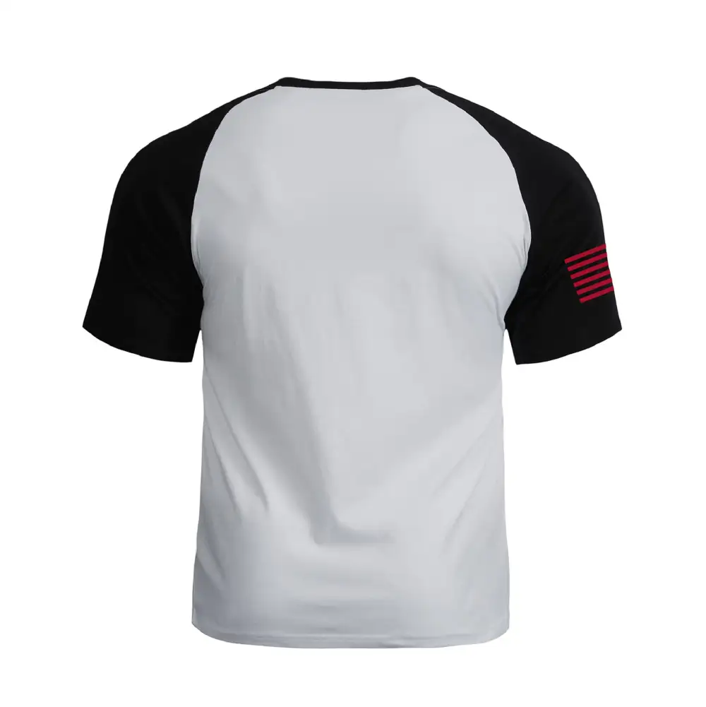 DISTRESSED USA FLAG 100% COTTON RAGLAN GRAPHIC TEE