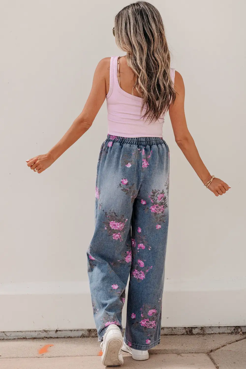 Elastic Waist Denim Jeans