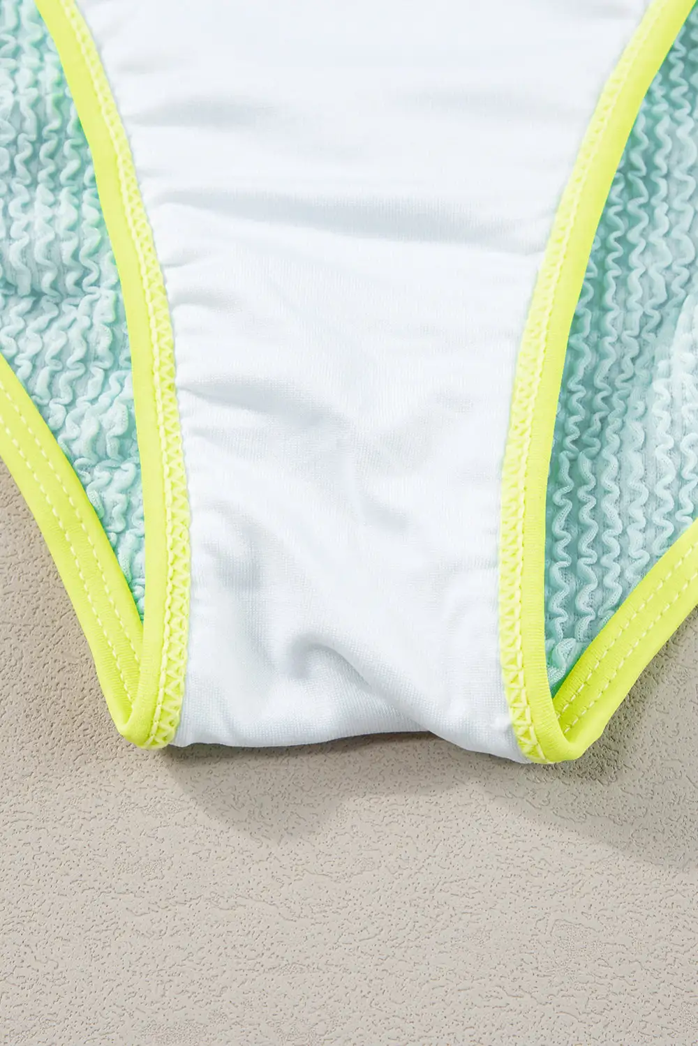 Blocked Pattern High Waisted Bikini Swim Set