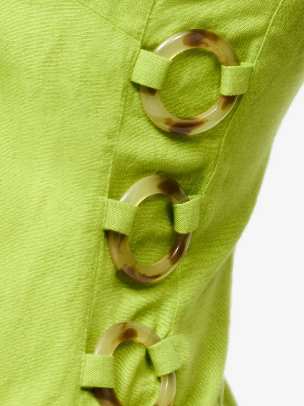 Playful Light Linen Square Neck Dress