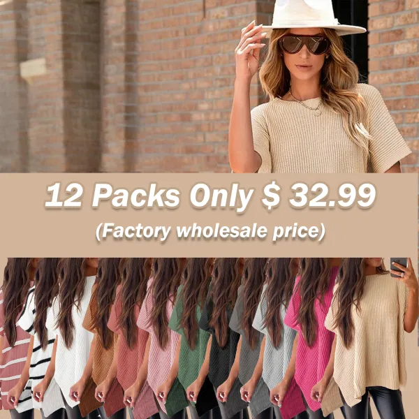 Women’s Knit Short Sleeve Sweater – Soft Cotton Comfort, Clean Lines & Effortless Fall Style