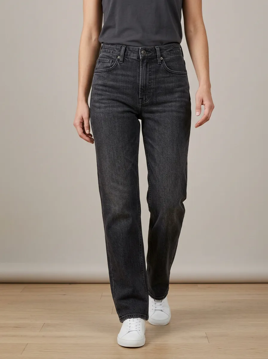 Versatile-Look Washed Denim Jeans
