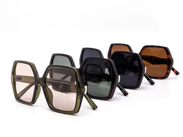 12-Pack Oversized Hexagon Assorted Sunglasses