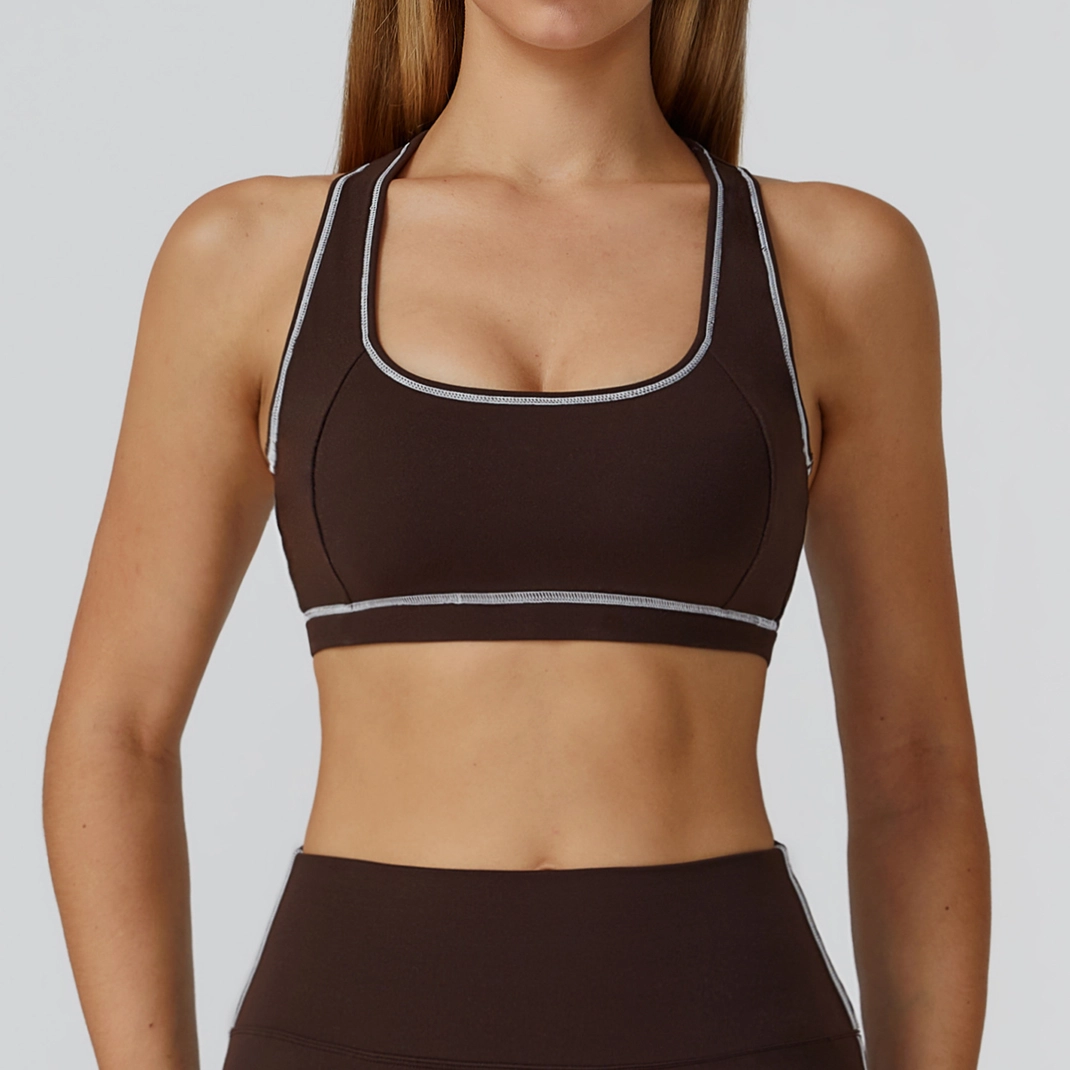 Square Neck Thin Strap Sports Bra