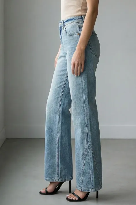 Streamlined High Rise Flare Stretch Denim Jeans
