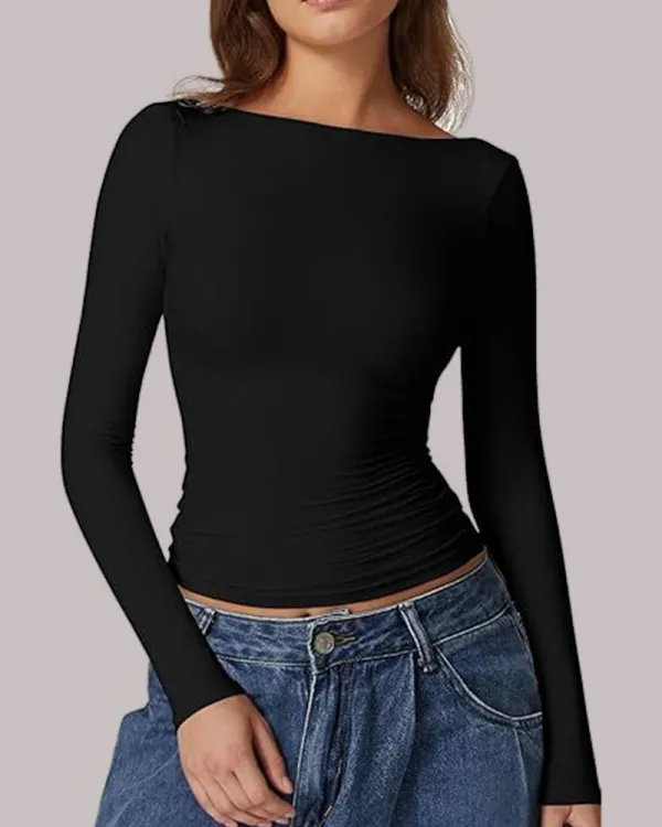 Long Sleeve Backless Jumpsuit
