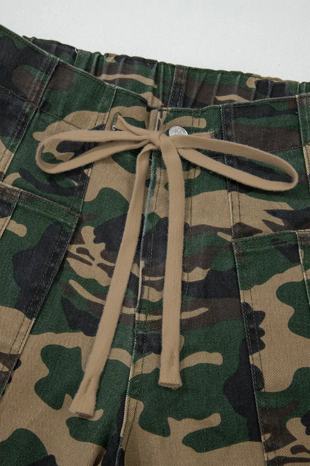 Barrel Leg Pocketed Drawstring Denim Jeans