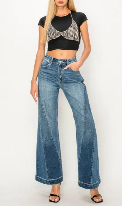 High Rise Flare Relaxed Denim Jeans