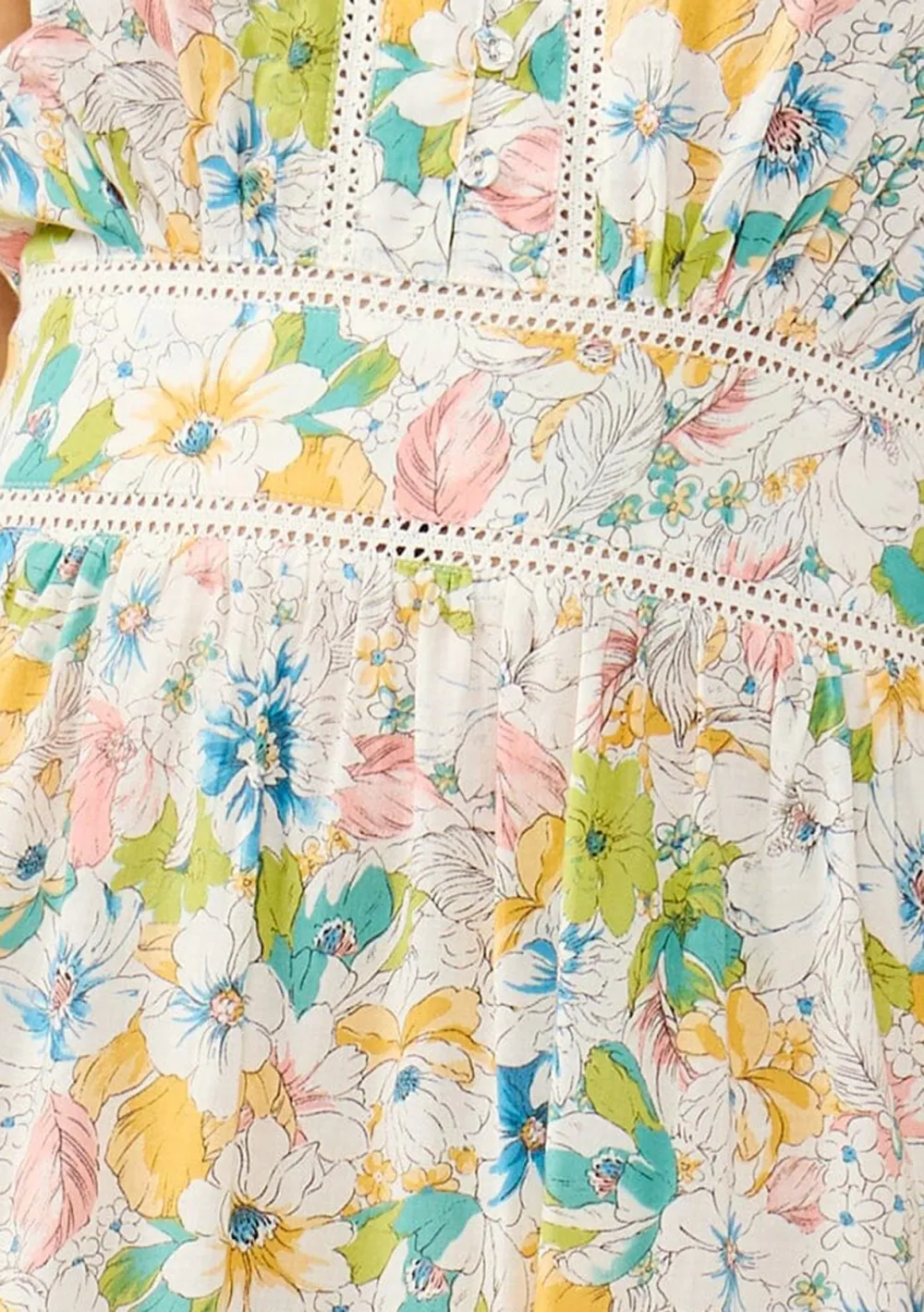 Ruffle Floral V-Neck Dress