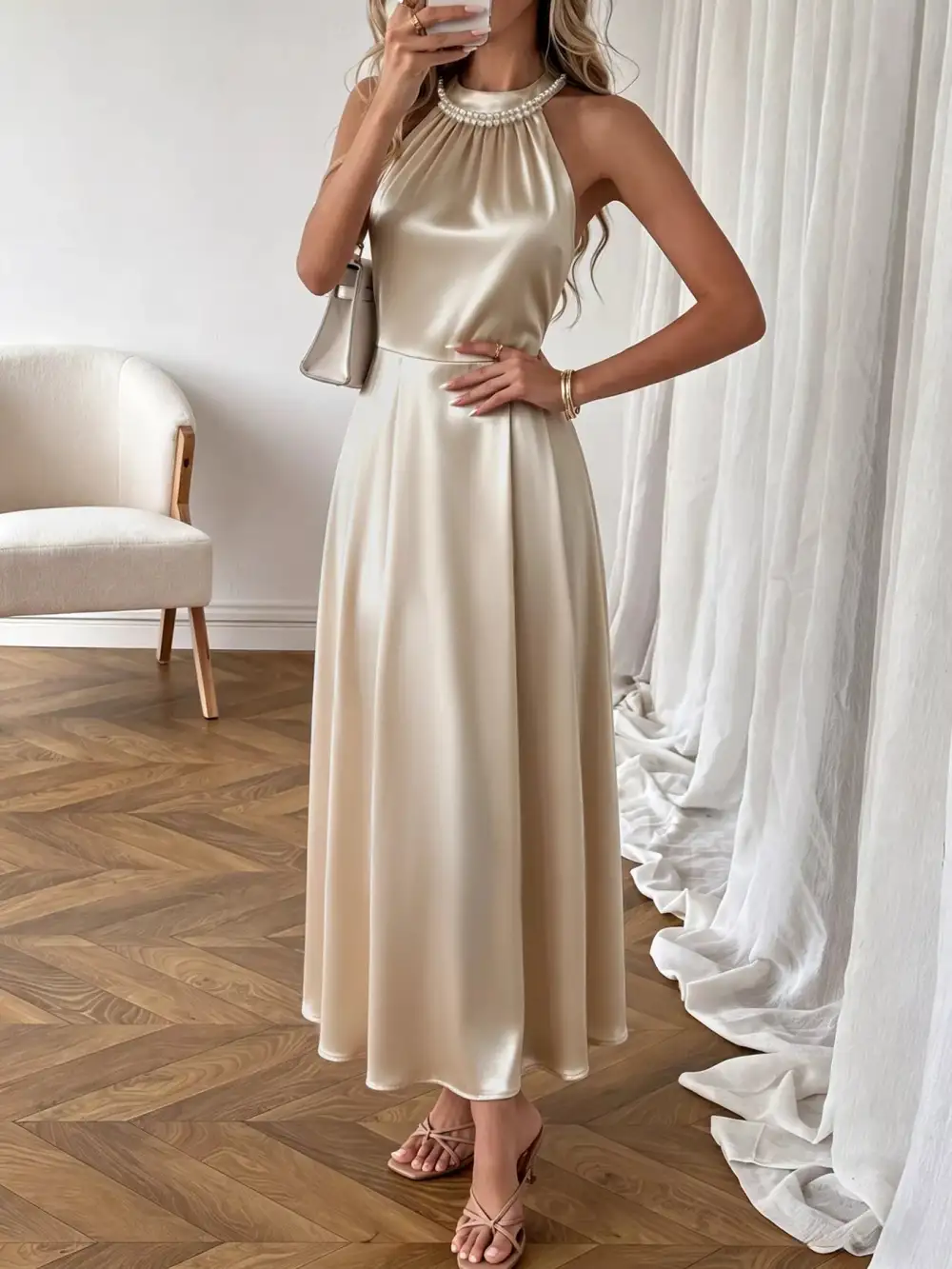 Satin Midi Dress