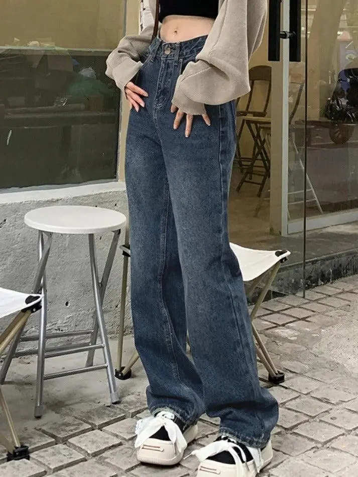 Vintage Print Back Boyfriend Jeans