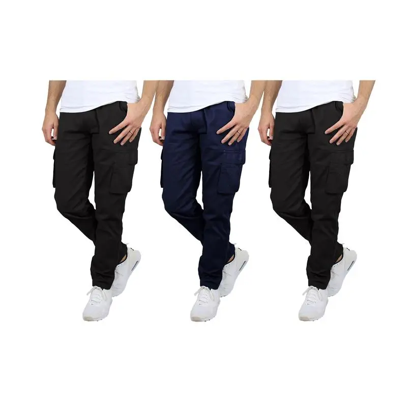 Men'S 3 Pack Flex Stretch Cotton Cargo Pants