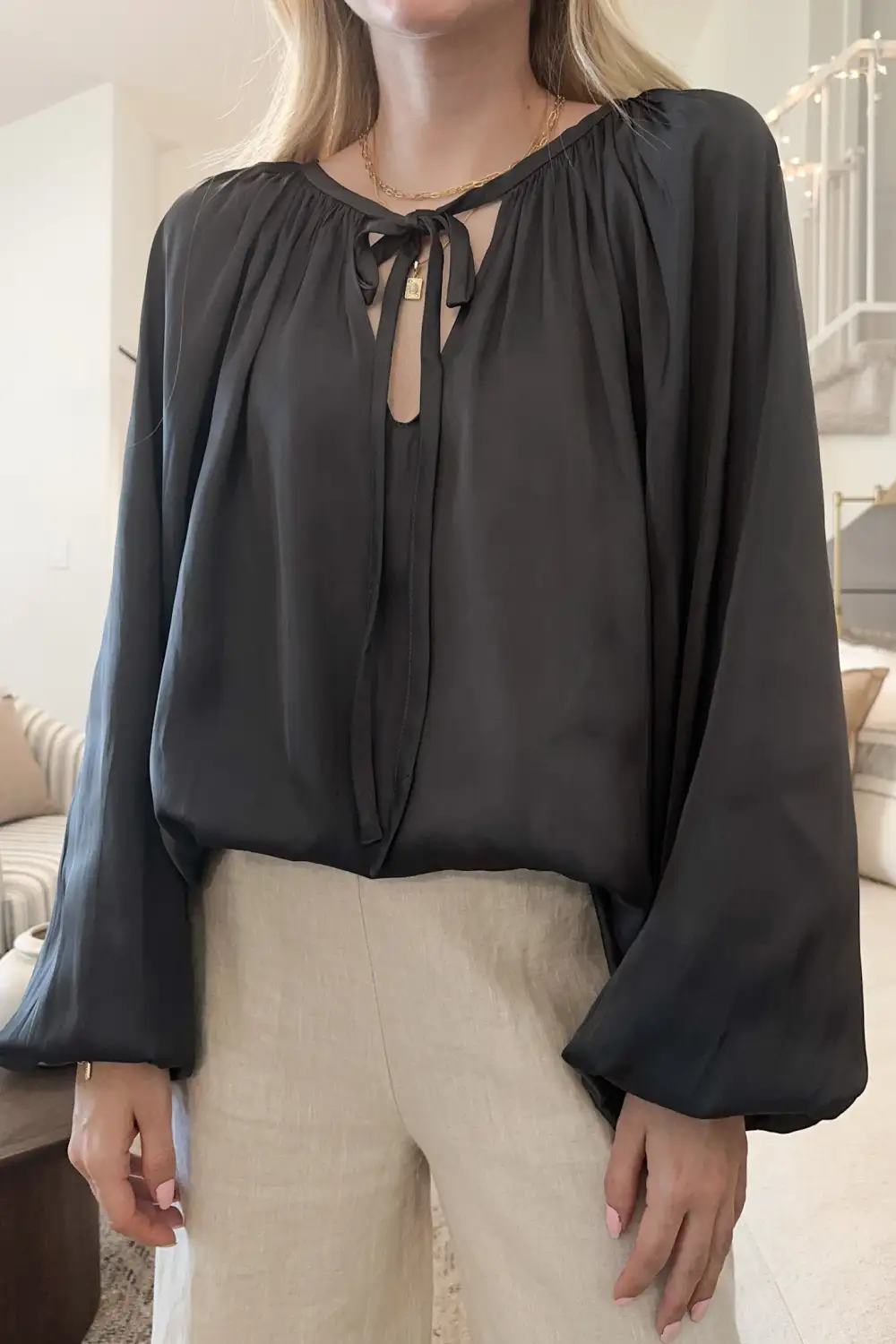 Airy Soft Satin Blouse