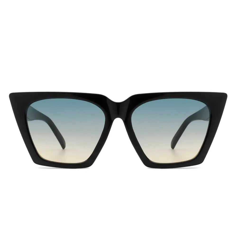 Curved Cat Eye Square Frame Sunglasses